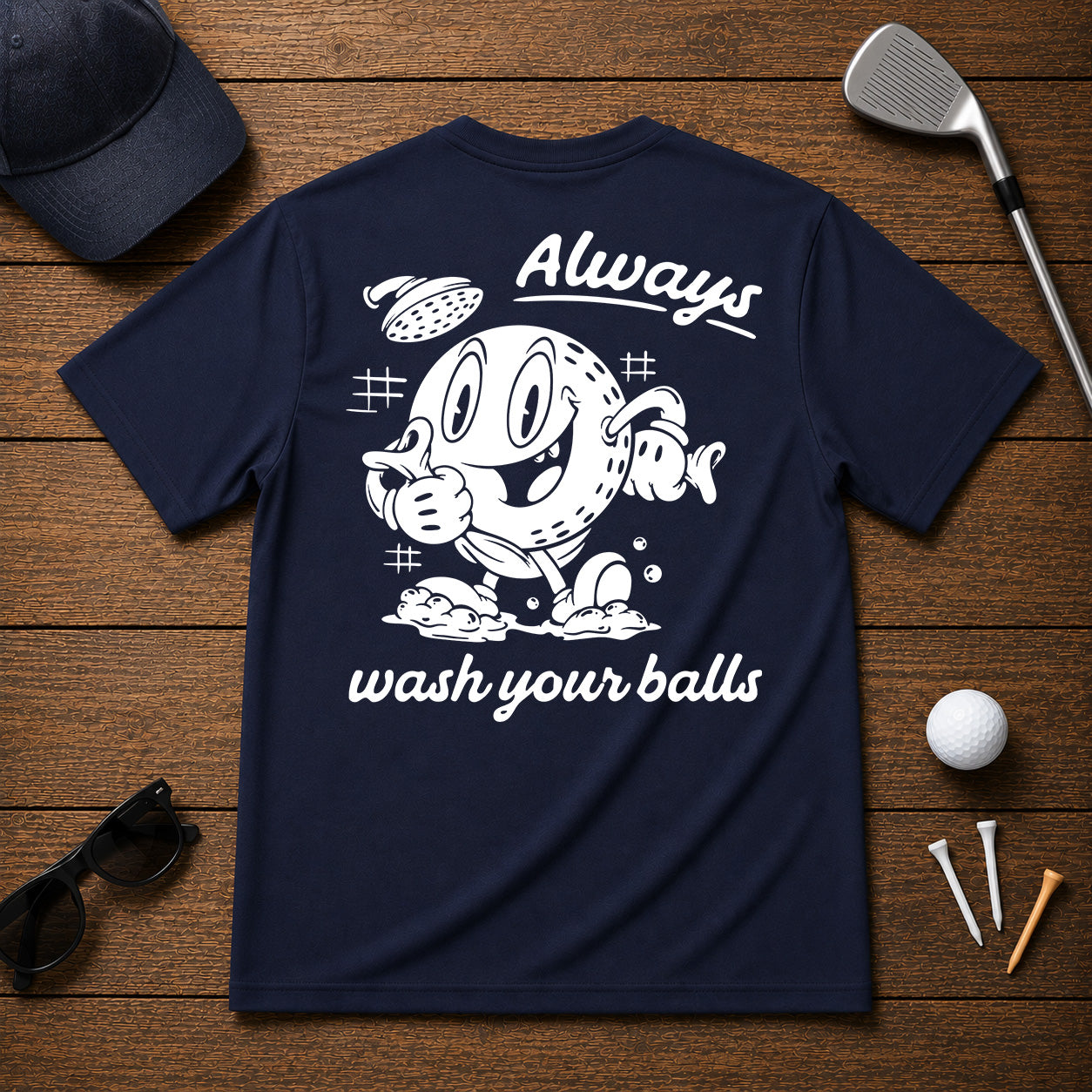 Always Wash Your Balls Retro Vintage Golf Tee