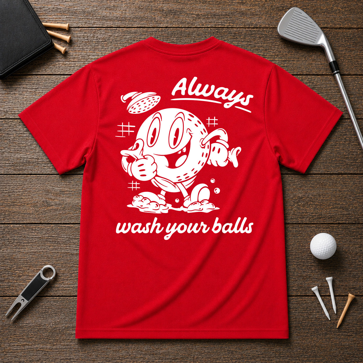 Always Wash Your Balls Retro Vintage Golf Tee