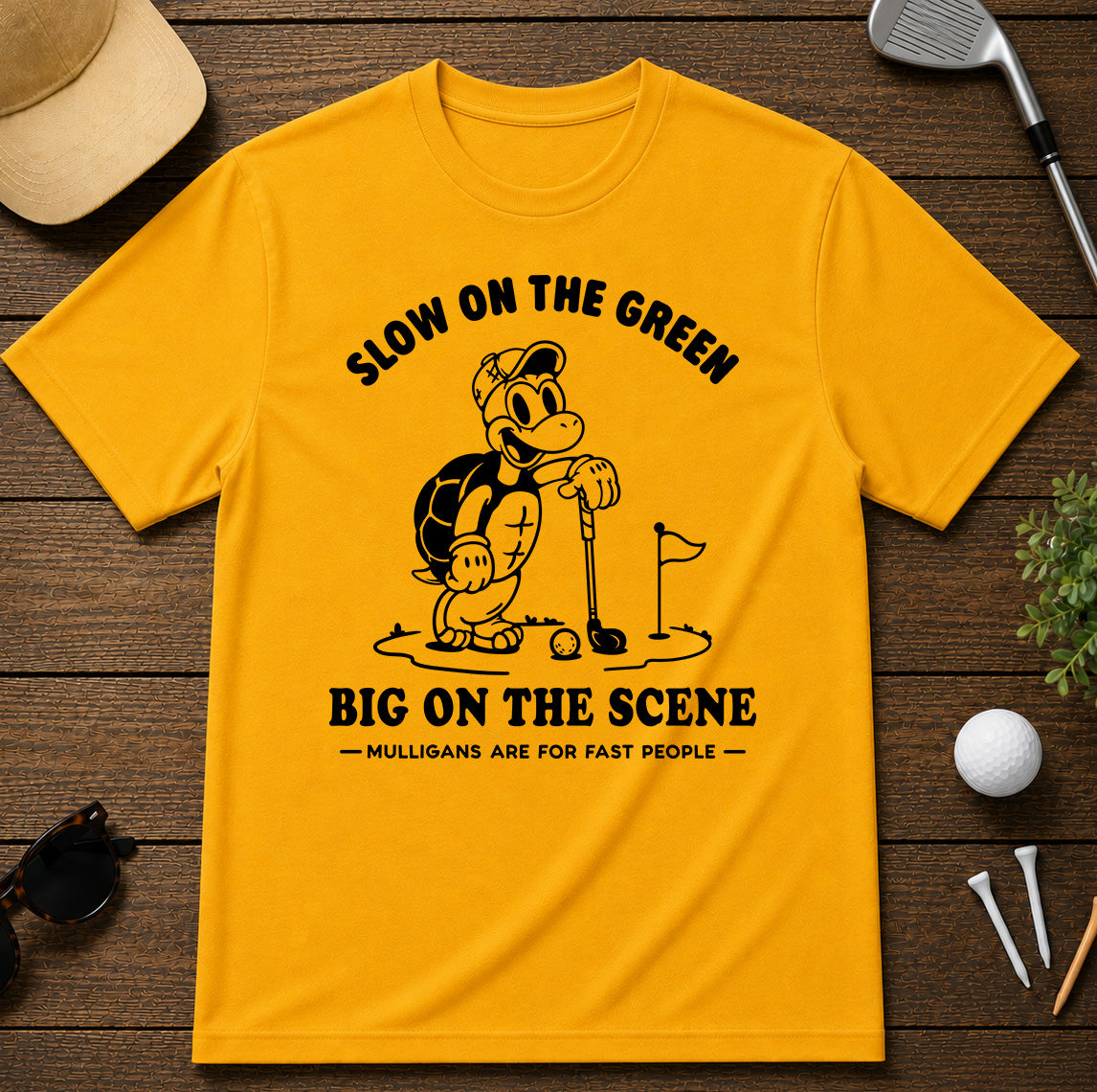 Slow On The Green Turtle Golf T-Shirt