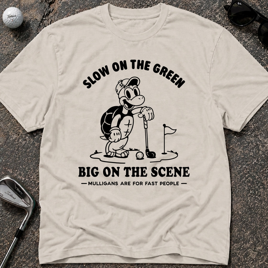 SLOW ON THE GREEN TURTLE Golf T-Shirt