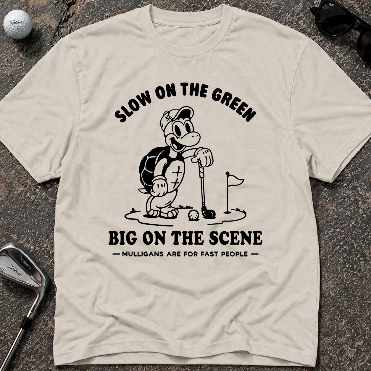 SLOW ON THE GREEN TURTLE Golf T-Shirt