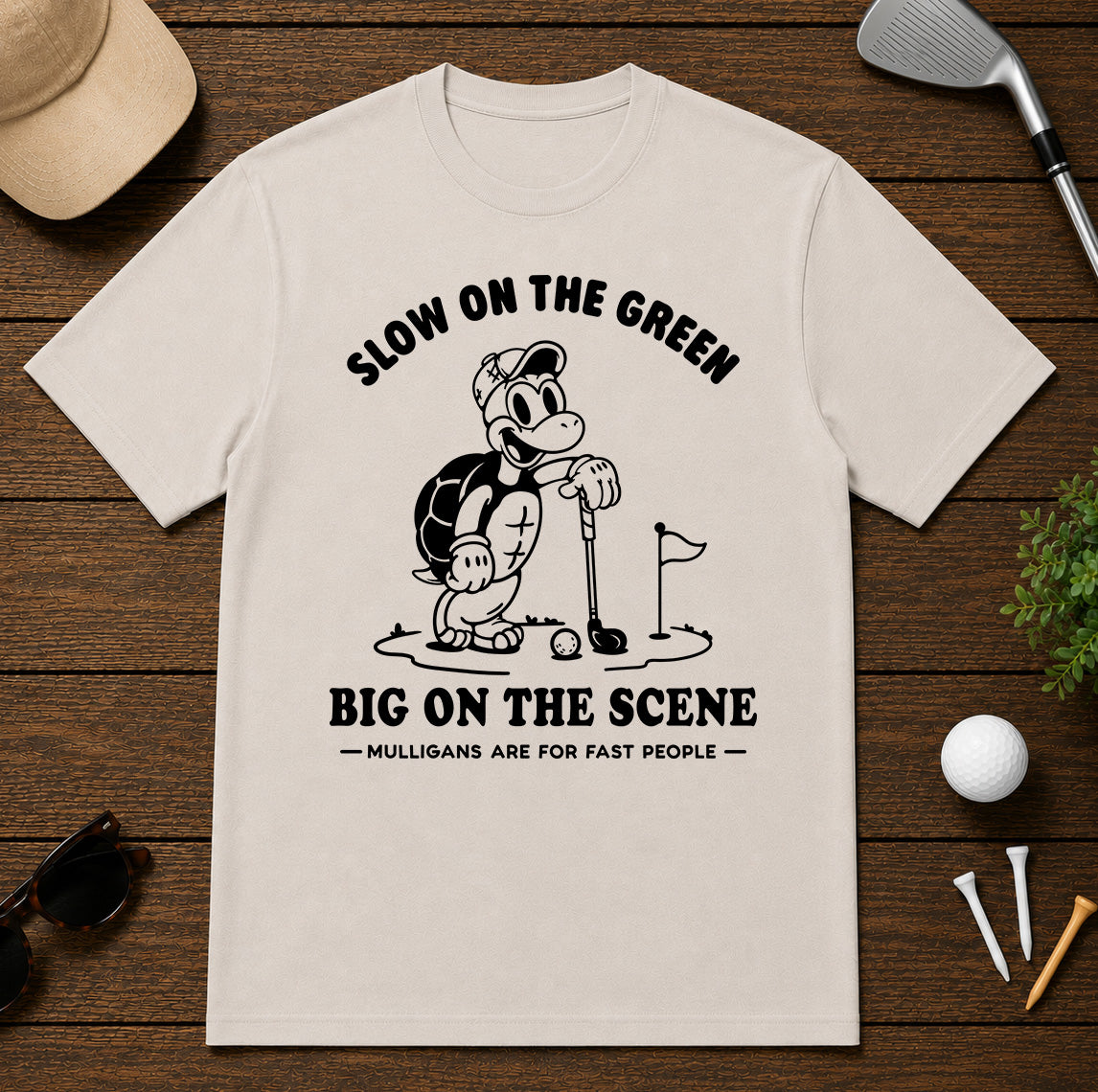 Slow On The Green Turtle Golf T-Shirt
