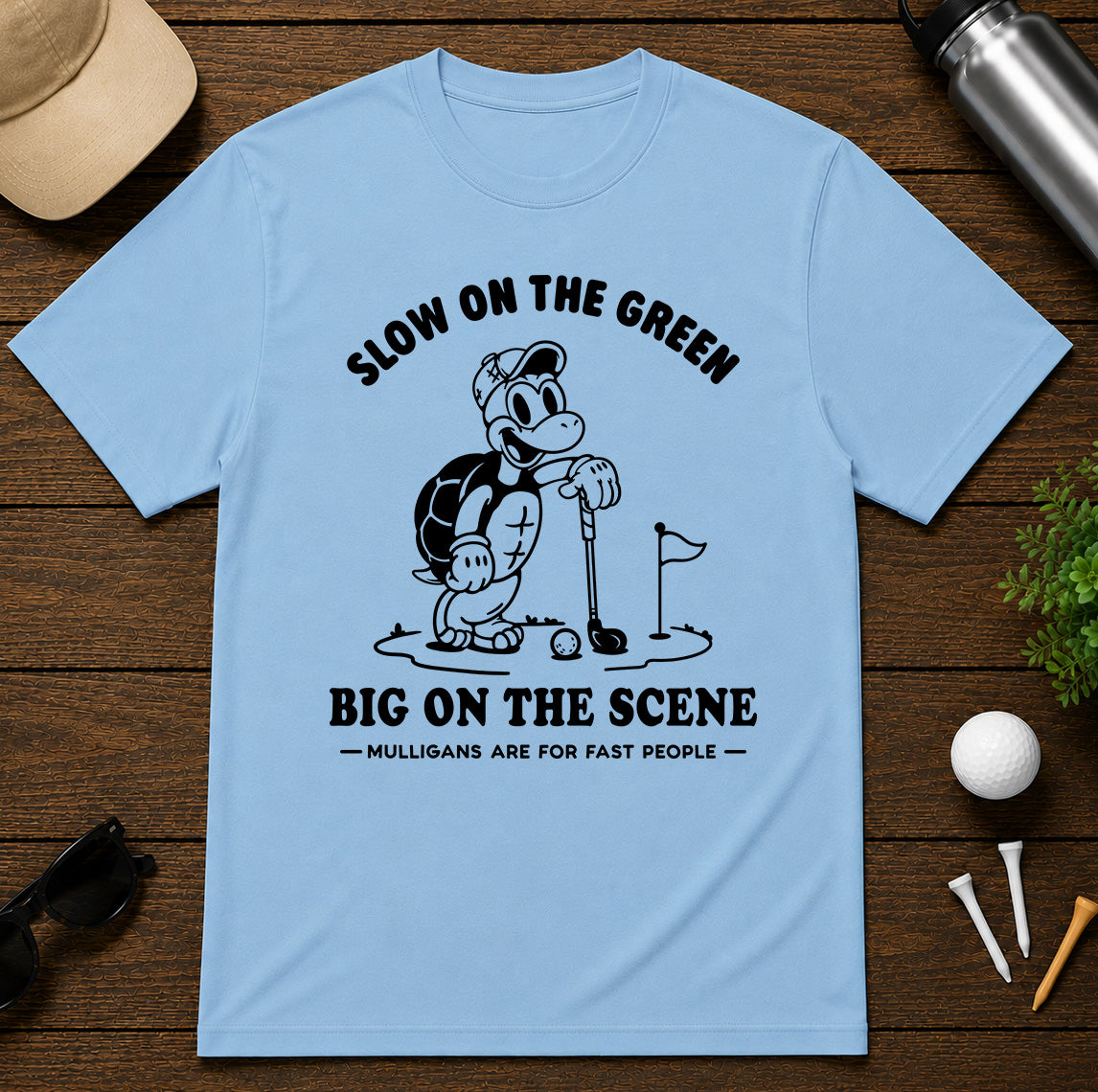 Slow On The Green Turtle Golf T-Shirt