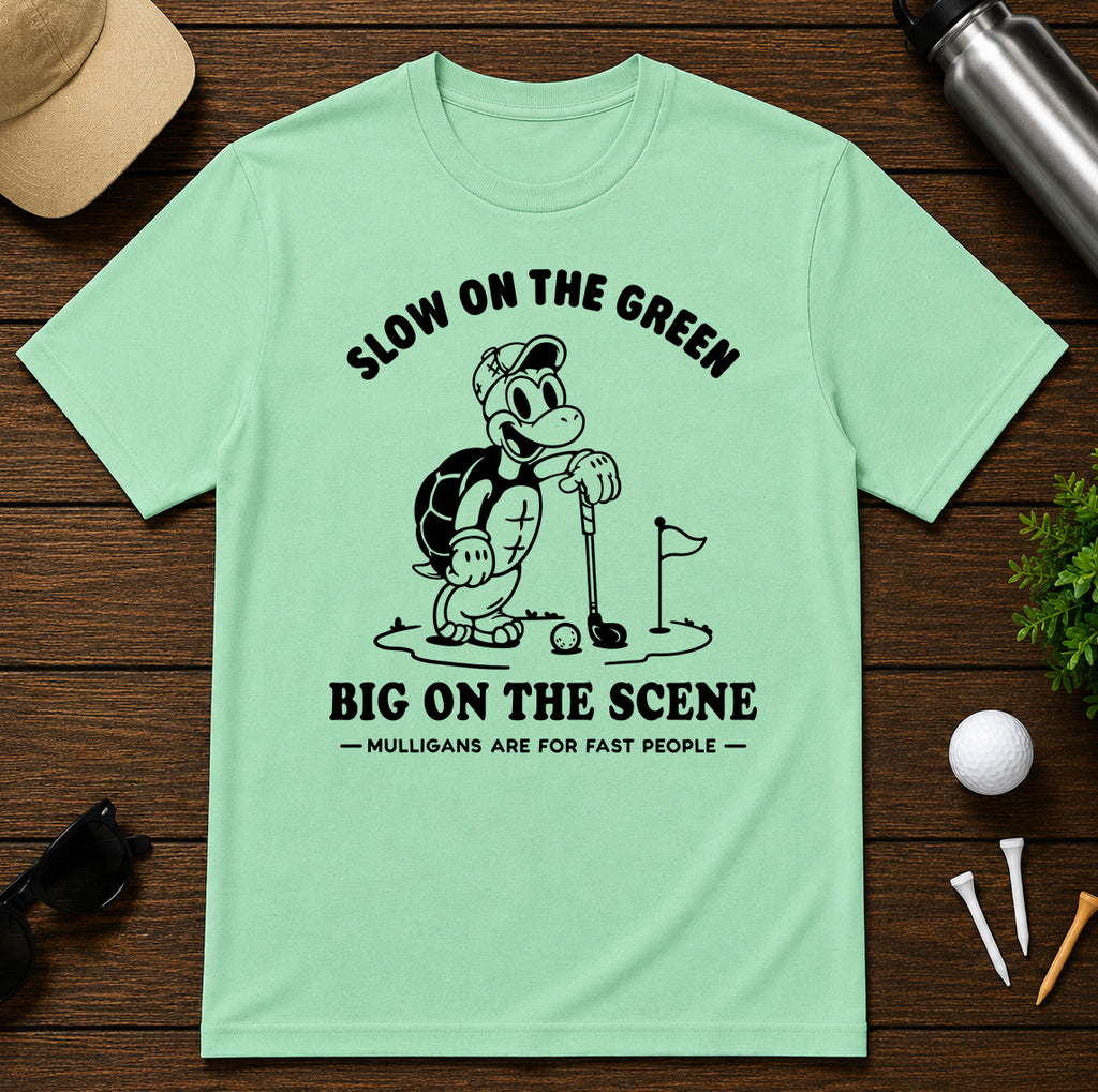 Slow On The Green Turtle Golf T-Shirt
