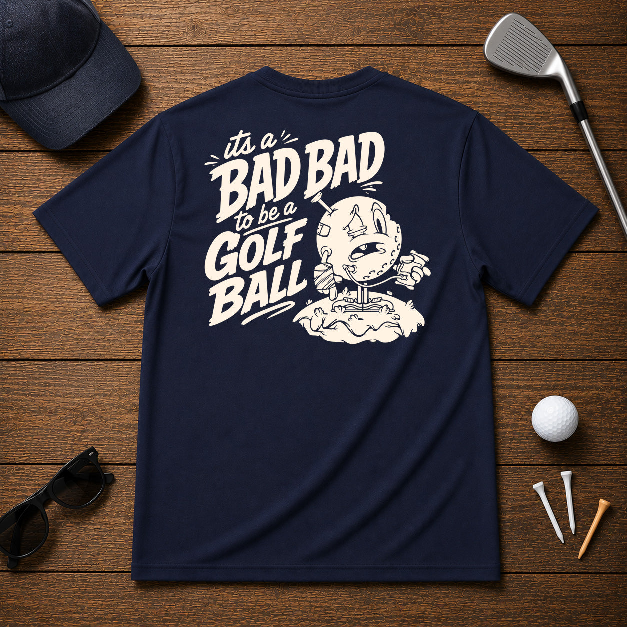 Its a bad day to be a golf ball - funny beat up golf ball after a long day of being on the course. 