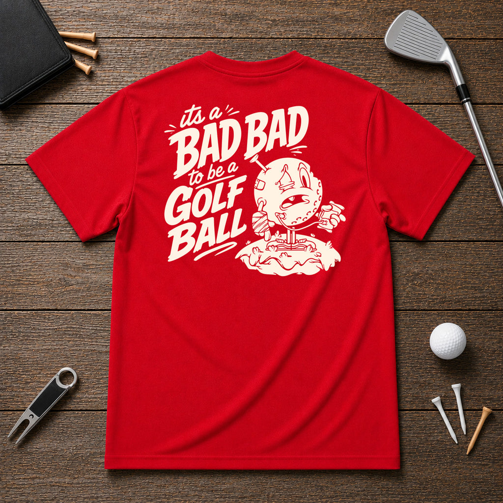 Its a bad day to be a golf ball - funny beat up golf ball after a long day of being on the course. 