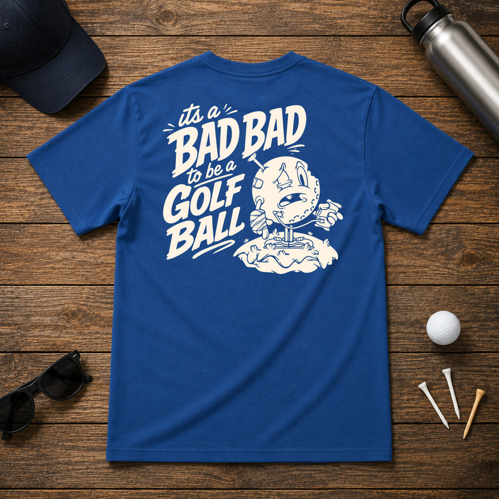 Its a bad day to be a golf ball - funny beat up golf ball after a long day of being on the course. 