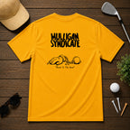 Mulligan Syndicacte Bound To The Game-  Cartoon hand connected to a golf ball by a chain. Sarcastic funny joke humor golf tee.