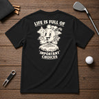 Funny golf ball drinking beer and holding a golf club, in a retro vintage stylized cartoon theme. Great for any golfer looking for a unique golf shirt.