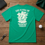 Funny golf ball drinking beer and holding a golf club, in a retro vintage stylized cartoon theme. Great for any golfer looking for a unique golf shirt.