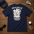 Funny golf ball drinking beer and holding a golf club, in a retro vintage stylized cartoon theme. Great for any golfer looking for a unique golf shirt.
