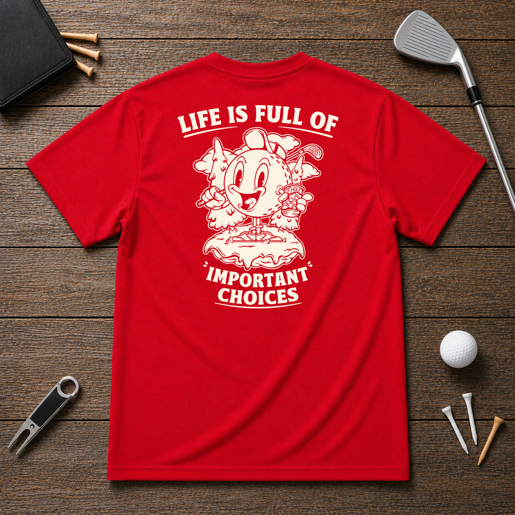Funny golf ball drinking beer and holding a golf club, in a retro vintage stylized cartoon theme. Great for any golfer looking for a unique golf shirt.