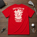 Funny golf ball drinking beer and holding a golf club, in a retro vintage stylized cartoon theme. Great for any golfer looking for a unique golf shirt.