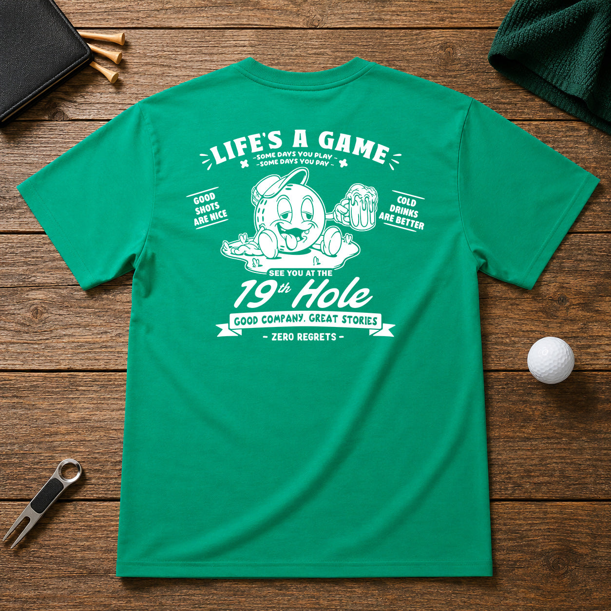 Funny golfer 19th hole drunk golf ball character. Great for after the game while hanging out with friends.
