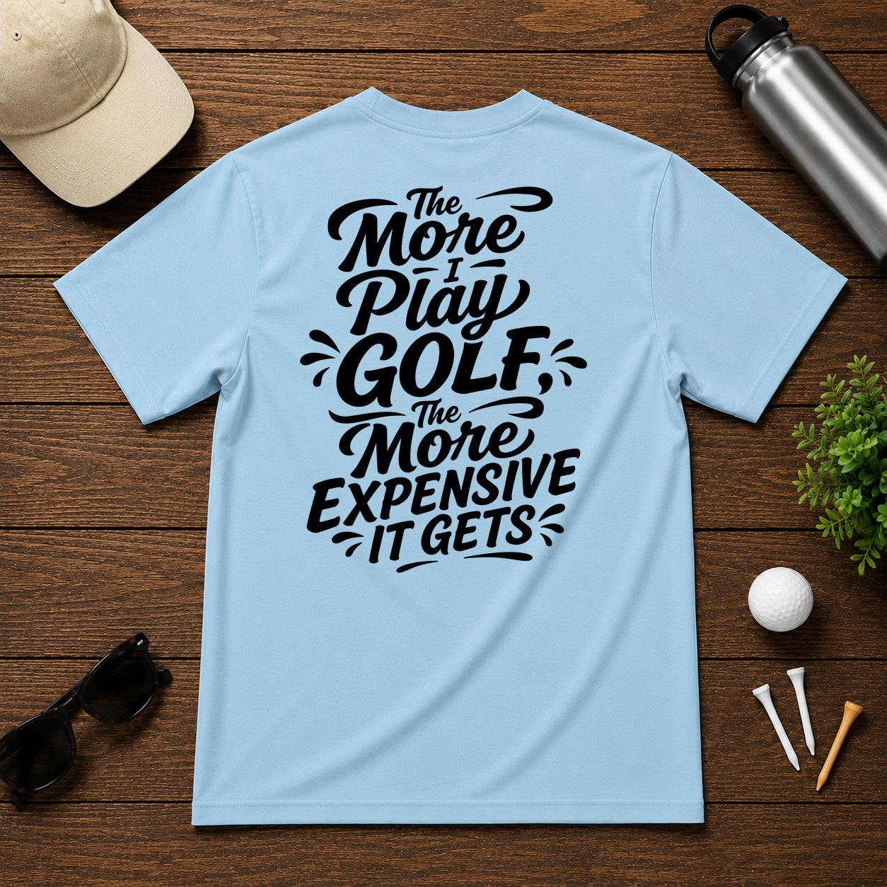 More I Play *Black* Golf T-Shirt
