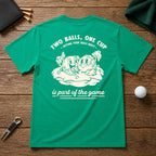 Funny Sarcastic 2 golf balls covered in dirt and in a hole.