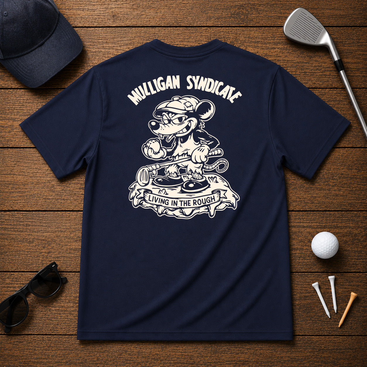 Funny sarcastic rat golfing shirt