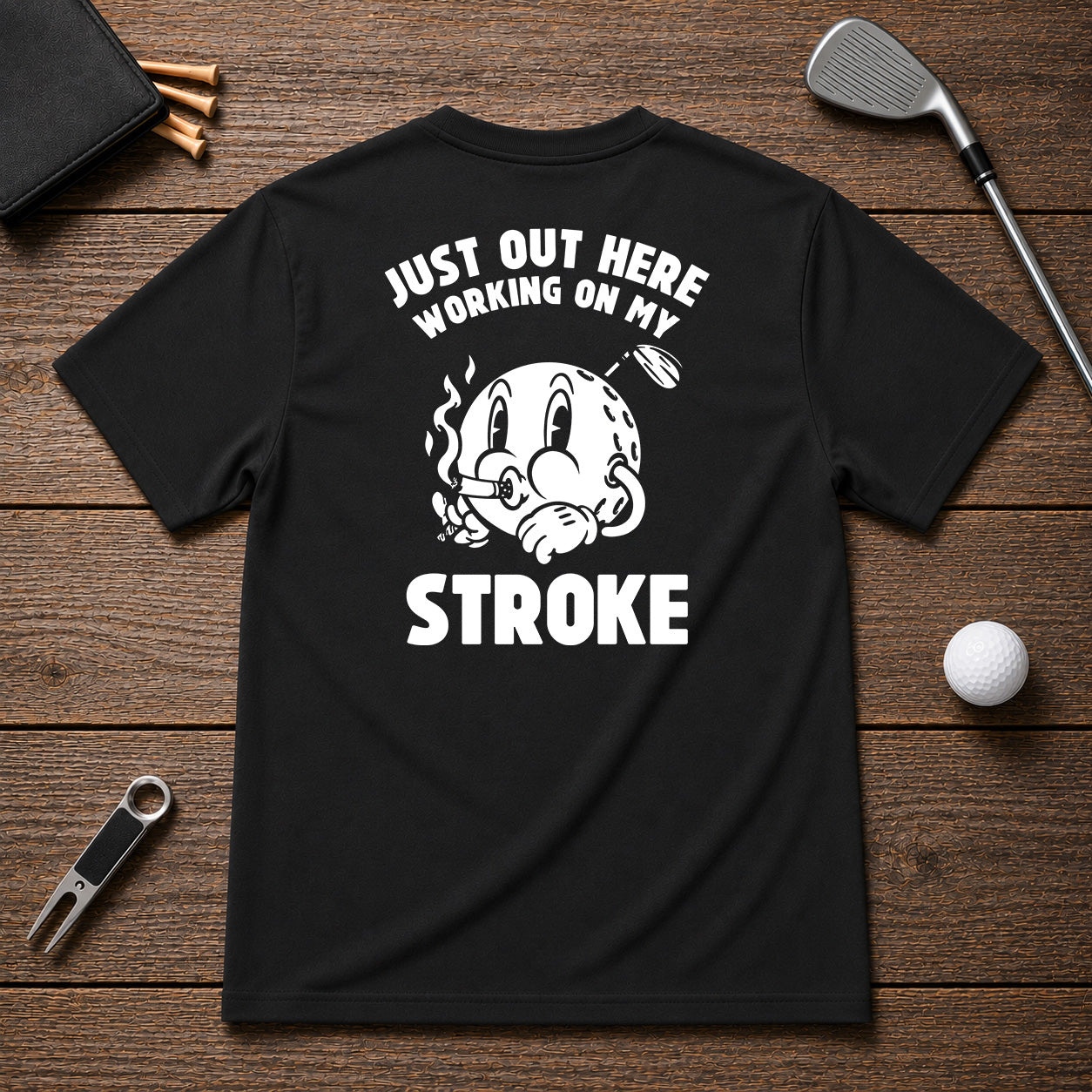 Vintage retro funny sarcastic smoking golf ball t-shirt