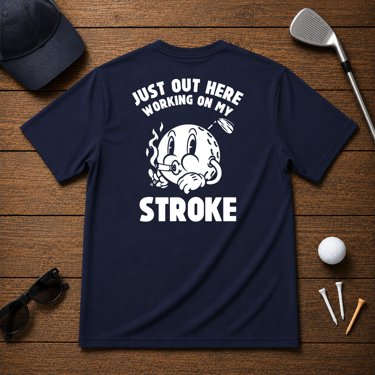Vintage retro funny sarcastic smoking golf ball t-shirt