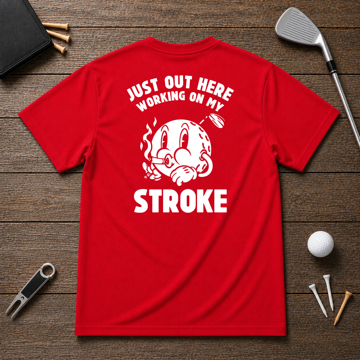 Vintage retro funny sarcastic smoking golf ball t-shirt