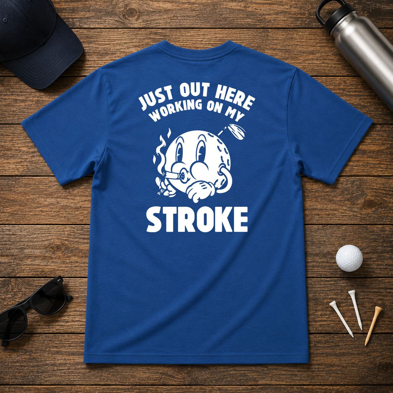 Vintage retro funny sarcastic smoking golf ball t-shirt