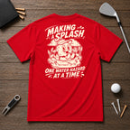 Making A Splash- Funny water hazard golf shirt. For golfers who have the problem of always ending up in the pond.