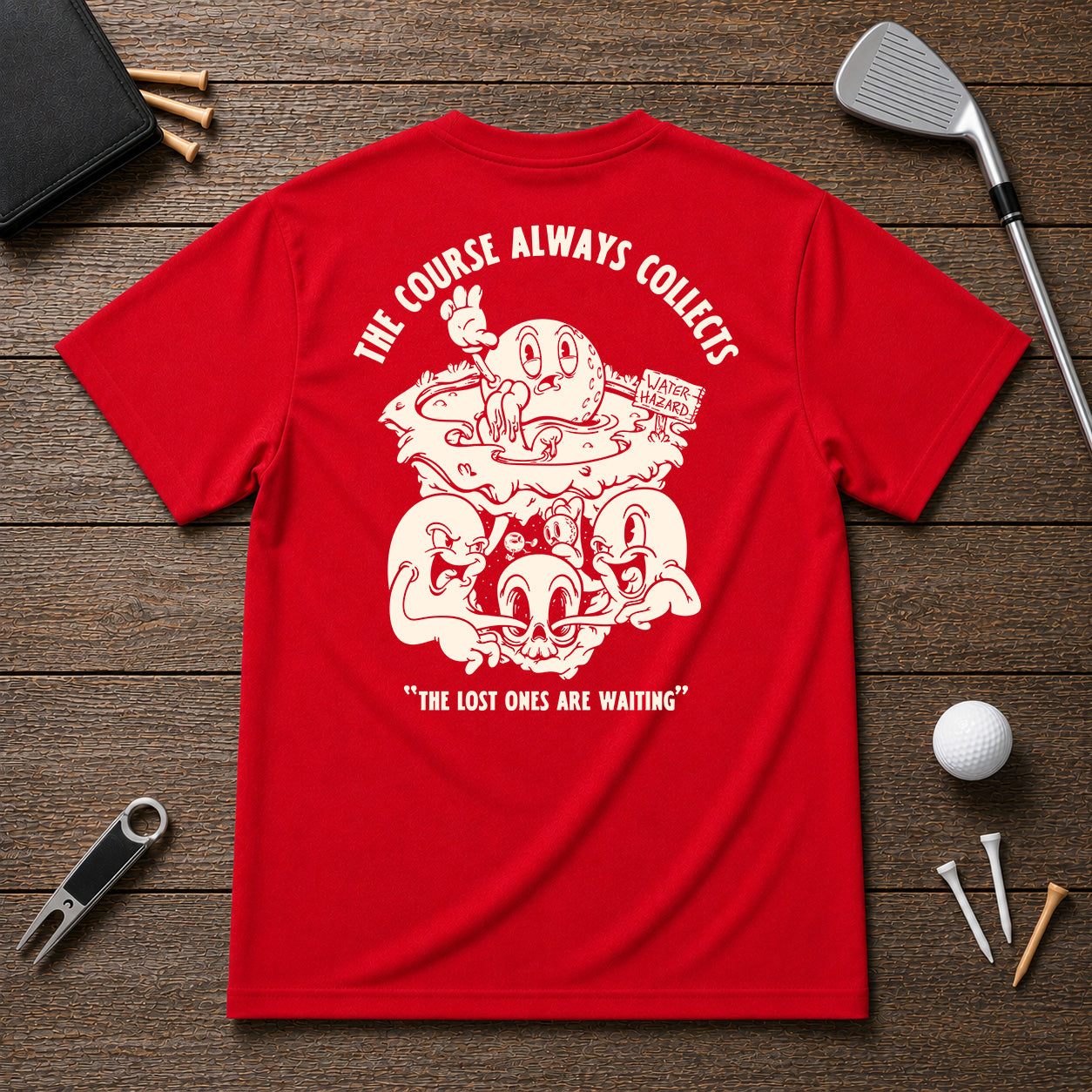 Dark Shallows- Funny golfer water hazard t-shirt. For the golfer that always tends to find the water hazard, and can't catch a break on the golf course.