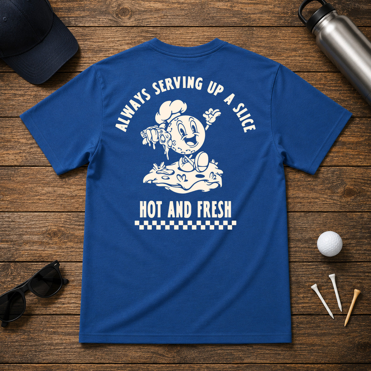 Pizza Slice Retro Golf Tee Shirt