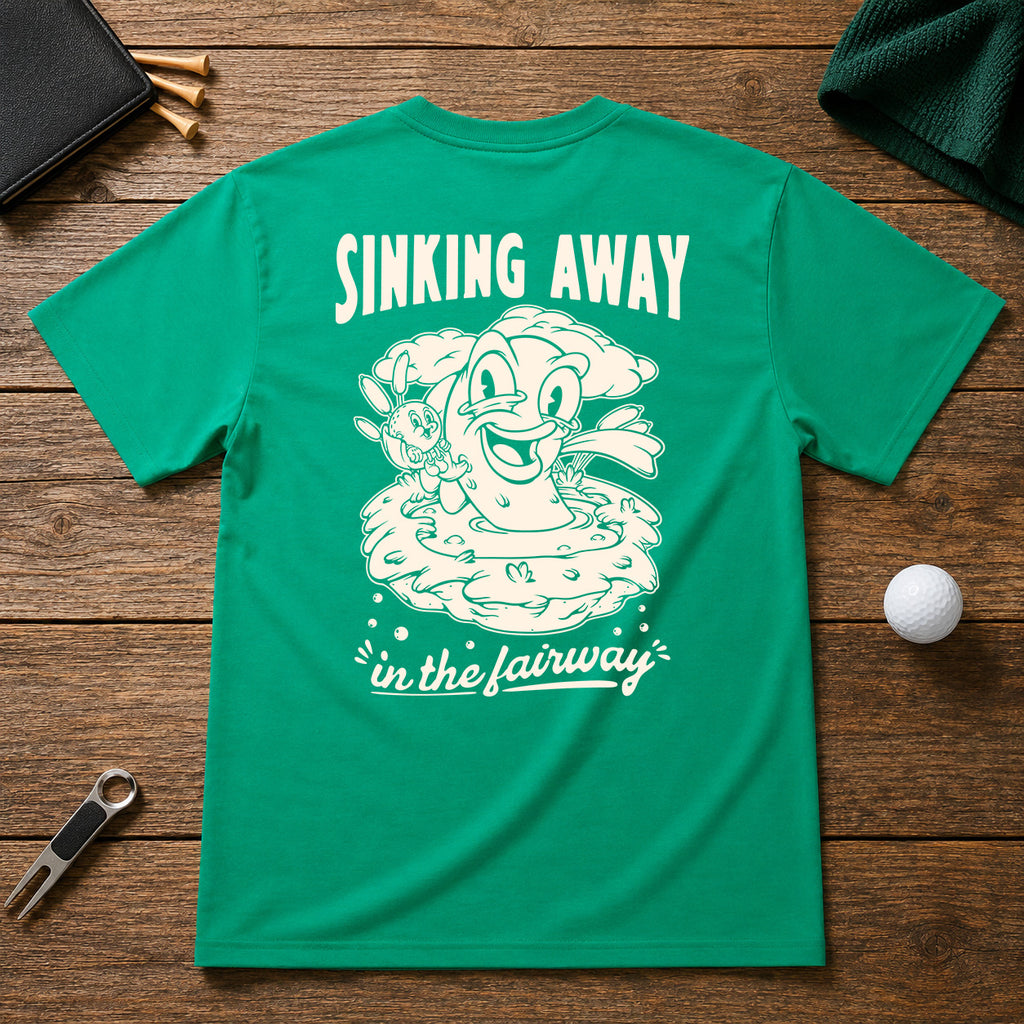 Retro vintage funny golfer water hazard shirt. Sinking away in the fairway sarcastic joke golf tee