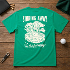 Retro vintage funny golfer water hazard shirt. Sinking away in the fairway sarcastic joke golf tee