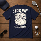 Retro vintage funny golfer water hazard shirt. Sinking away in the fairway sarcastic joke golf tee
