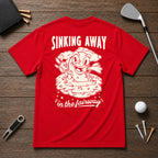 Retro vintage funny golfer water hazard shirt. Sinking away in the fairway sarcastic joke golf tee