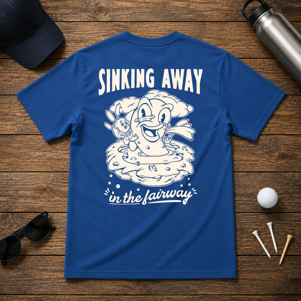 Retro vintage funny golfer water hazard shirt. Sinking away in the fairway sarcastic joke golf tee