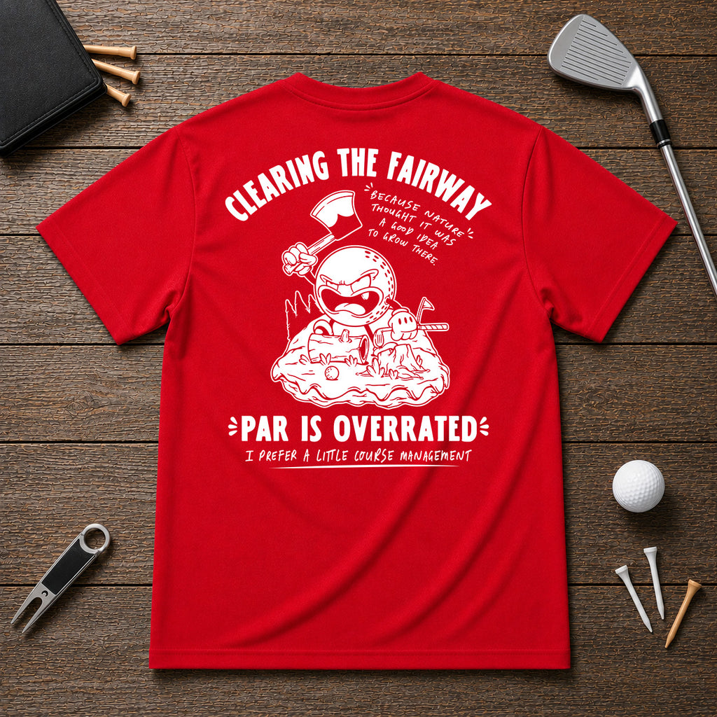 Clearing My Line- Funny angry golfer sarcastic joke tee. If you have a problem of hitting trees on the fairway, this shirt was made for you.