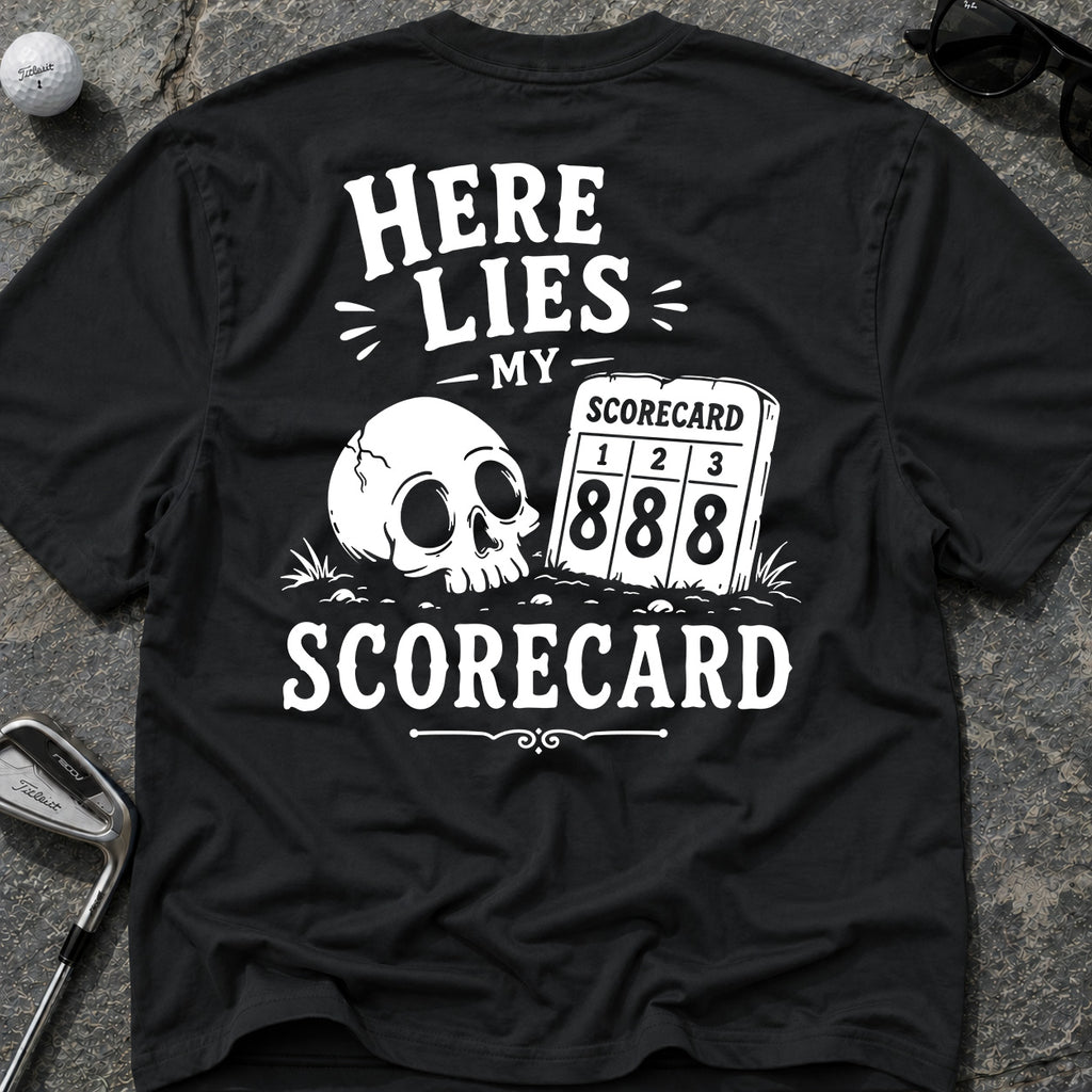 HERE LIES MY SCORECARD Golf T-Shirt