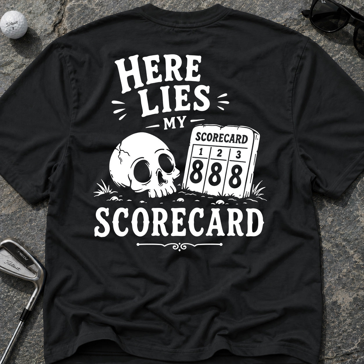 HERE LIES MY SCORECARD Golf T-Shirt
