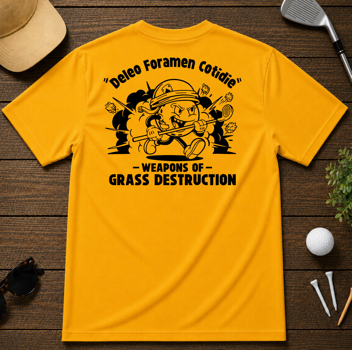 WEAPONS OF GRASS DESTRUCTION Golf T-Shirt