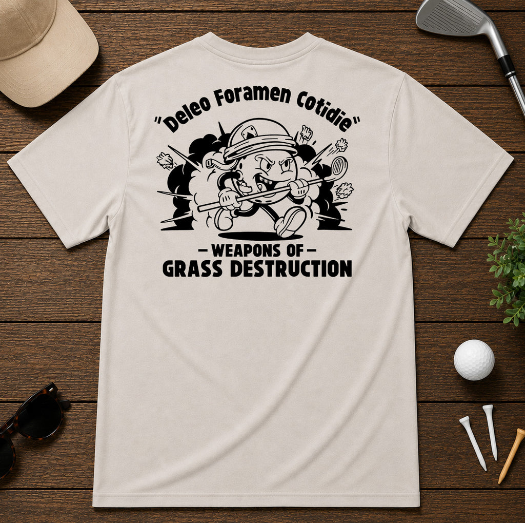 WEAPONS OF GRASS DESTRUCTION Golf T-Shirt
