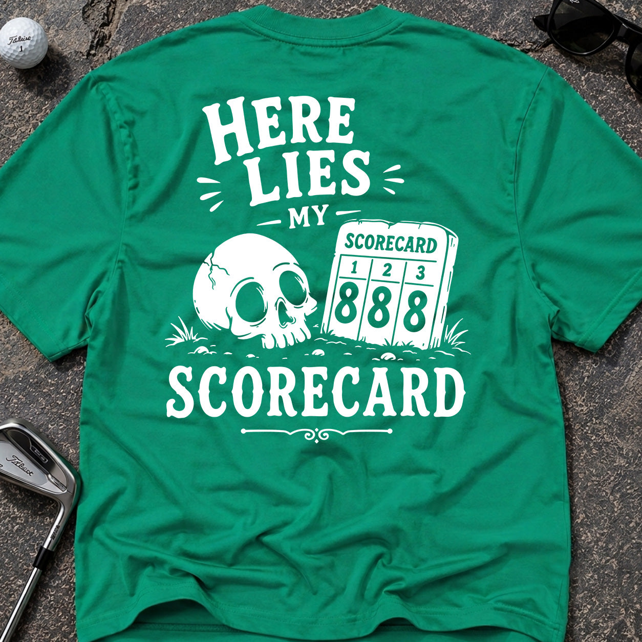 HERE LIES MY SCORECARD Golf T-Shirt